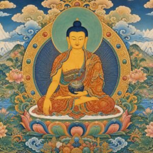 莲花金相唐卡摆台